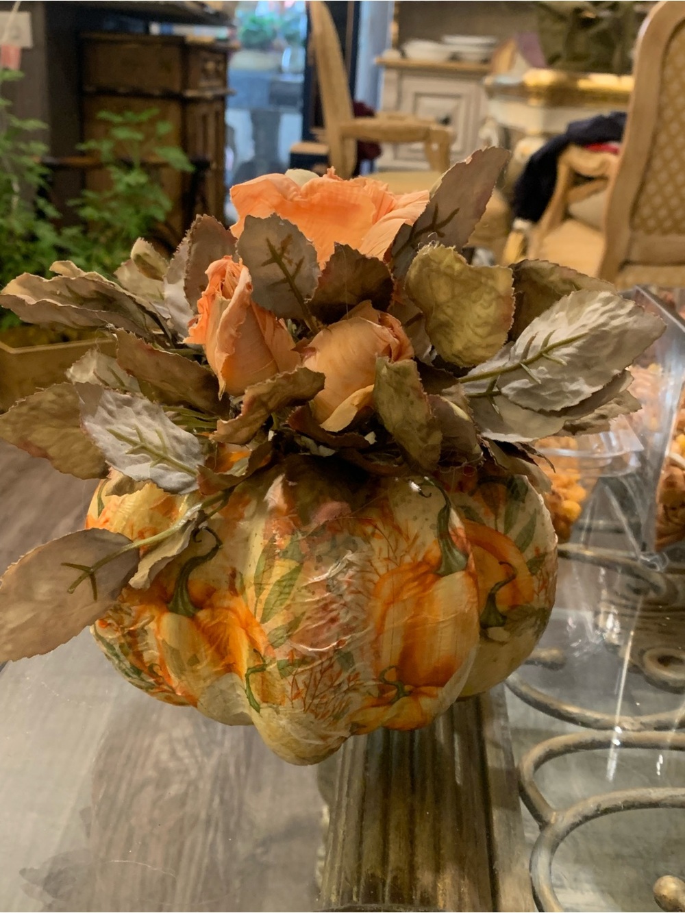 Handmade Pumpkin Napkins decoupage on Foam pumpkin